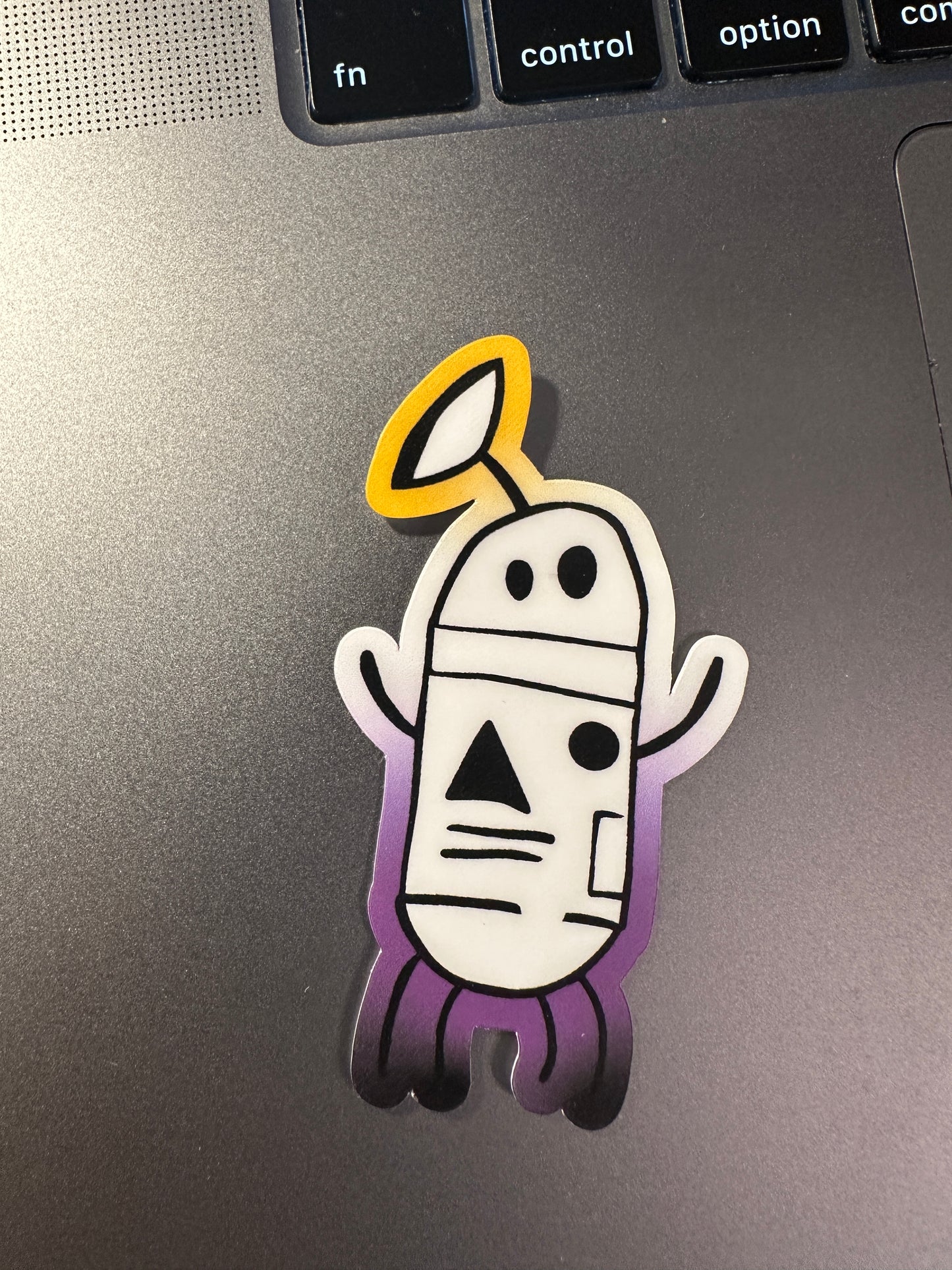 Non-Binary Pride Beep Bot 4 Sticker