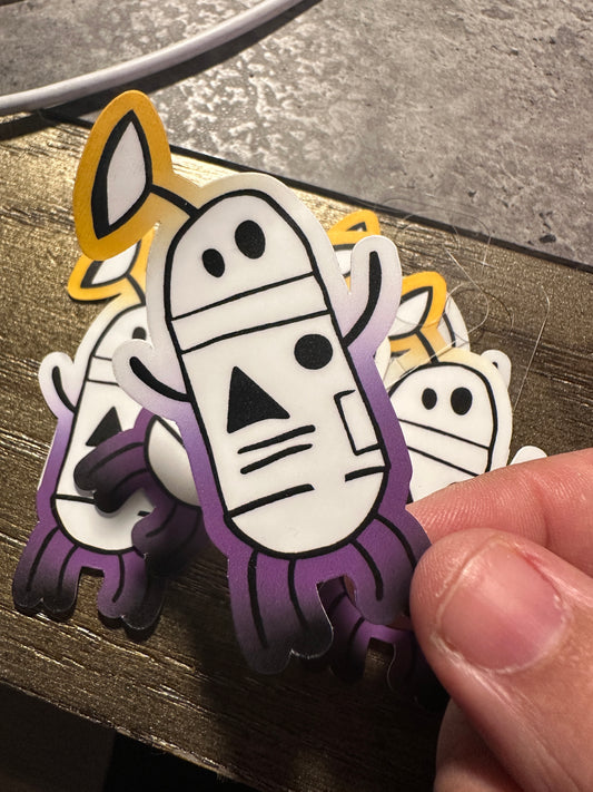 Non-Binary Pride Beep Bot 4 Sticker